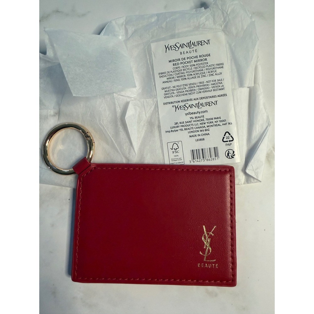 YSL Beauté GWP Red Pocket Mirror Keychain / Bag Charm (NWT)
